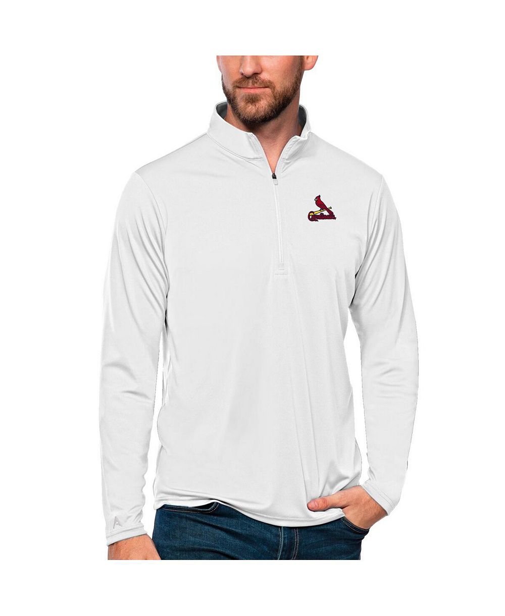 Мужская ветровка Antigua White St. Louis Cardinals Tribute Quarter-Zip Pullover Top