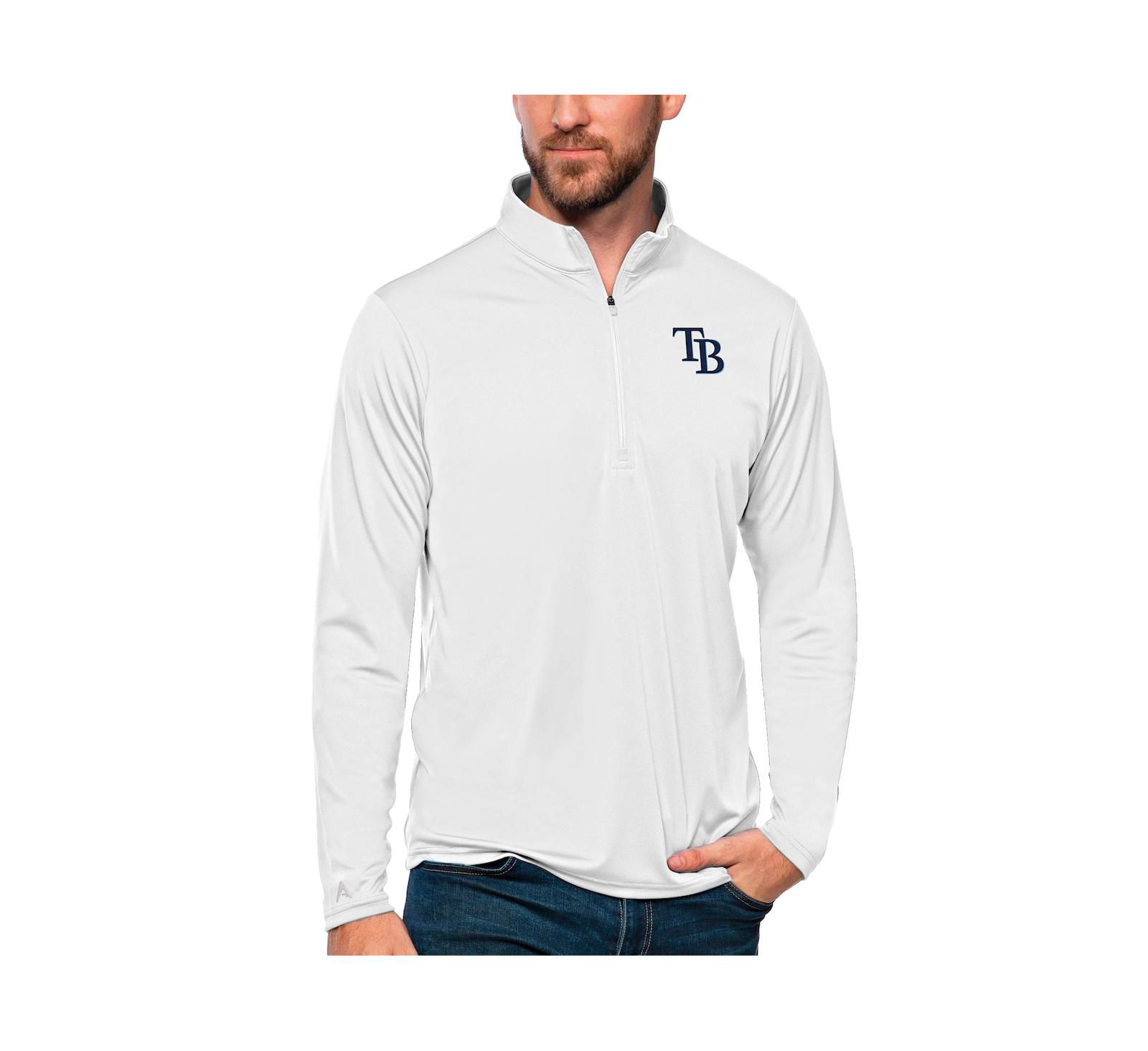 Пуловер Antigua Men's White Tampa Bay Rays Tribute Quarter-Zip