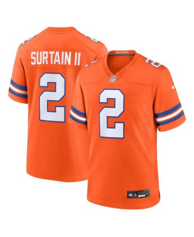 Nike Men's Patrick Surtain II Orange Denver Broncos Mile High Collection 1977 Throwback Player Game Jersey