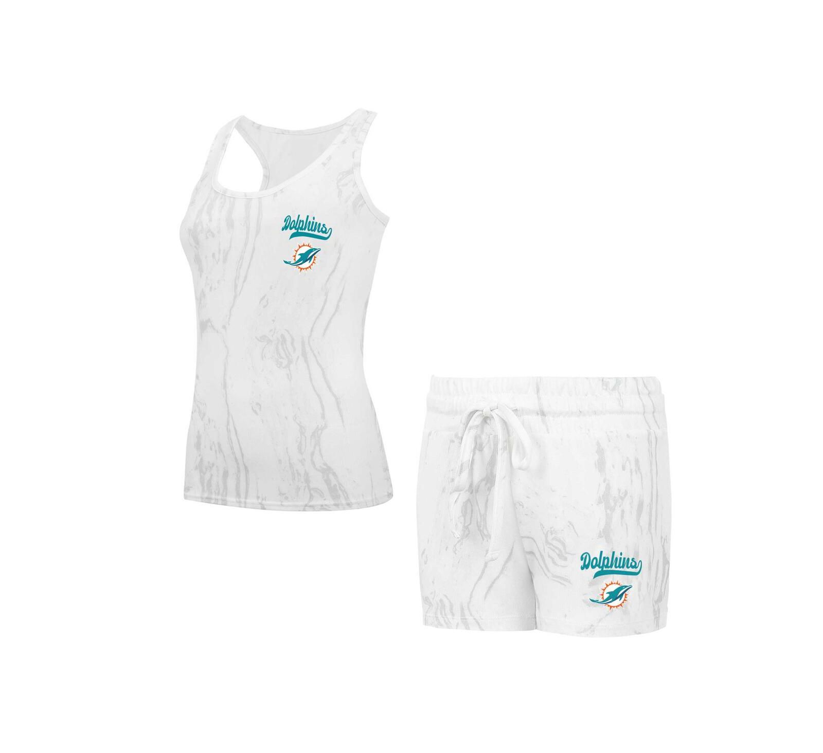 Concepts Sport Women's Miami Dolphins Quartz Hacci Knit Tank Top Shorts Sleep Set