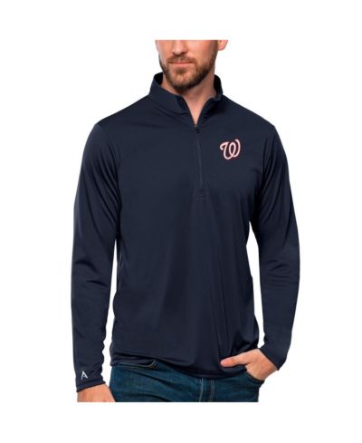 Antigua Мужская джемпер-толстовка Quarter-Zip Navy Washington Nationals Tribute