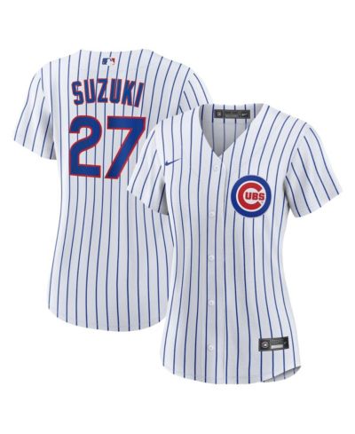 Женская реплика домашней джерси Chicago Cubs Nike с именем и фамилией Сейя Судзуки, белая