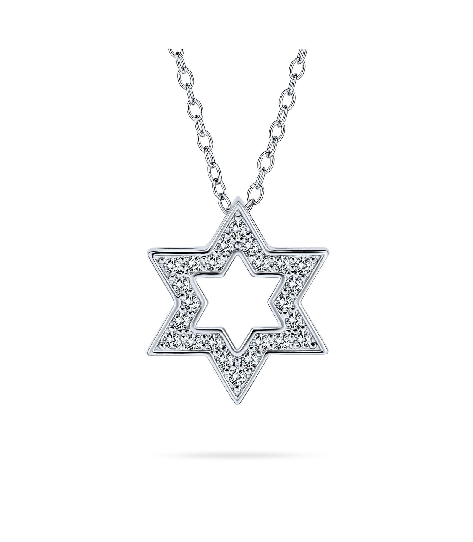 Bling Jewelry кулон Звезда Давида с акцентом CZ, Sterling Silver
