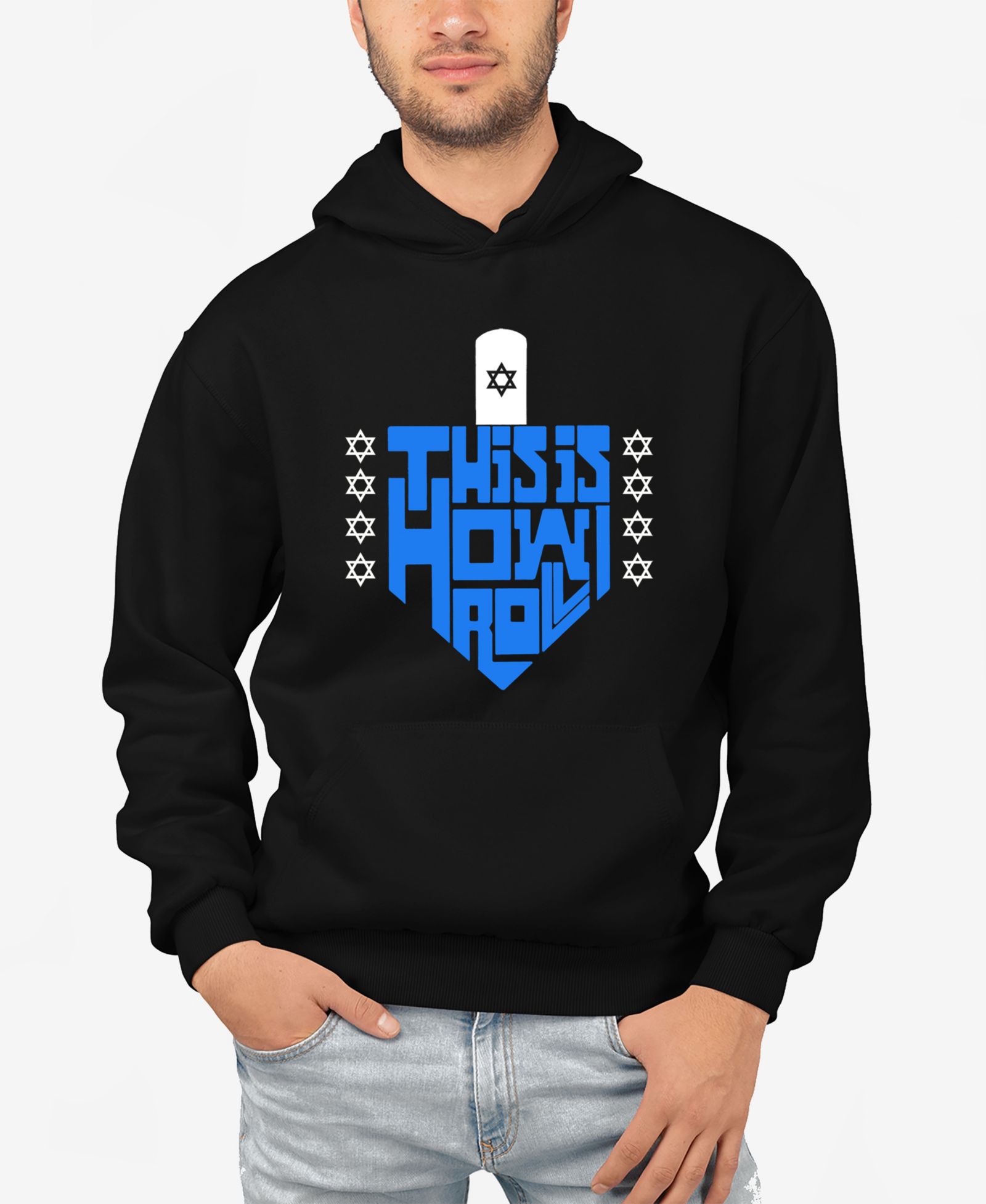 LA Pop Art Men's This Is How I Roll Word Art Hooded Sweatshirt