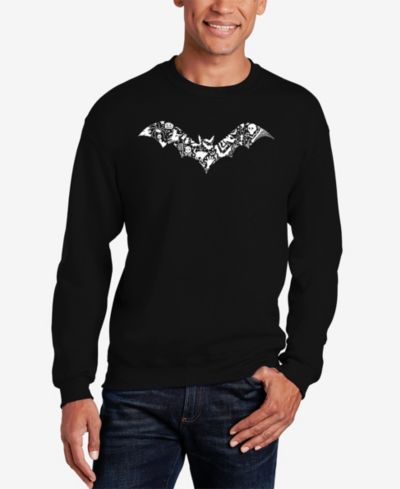 LA Pop Art Men's Halloween Bat Word Art Crewneck Sweatshirt
