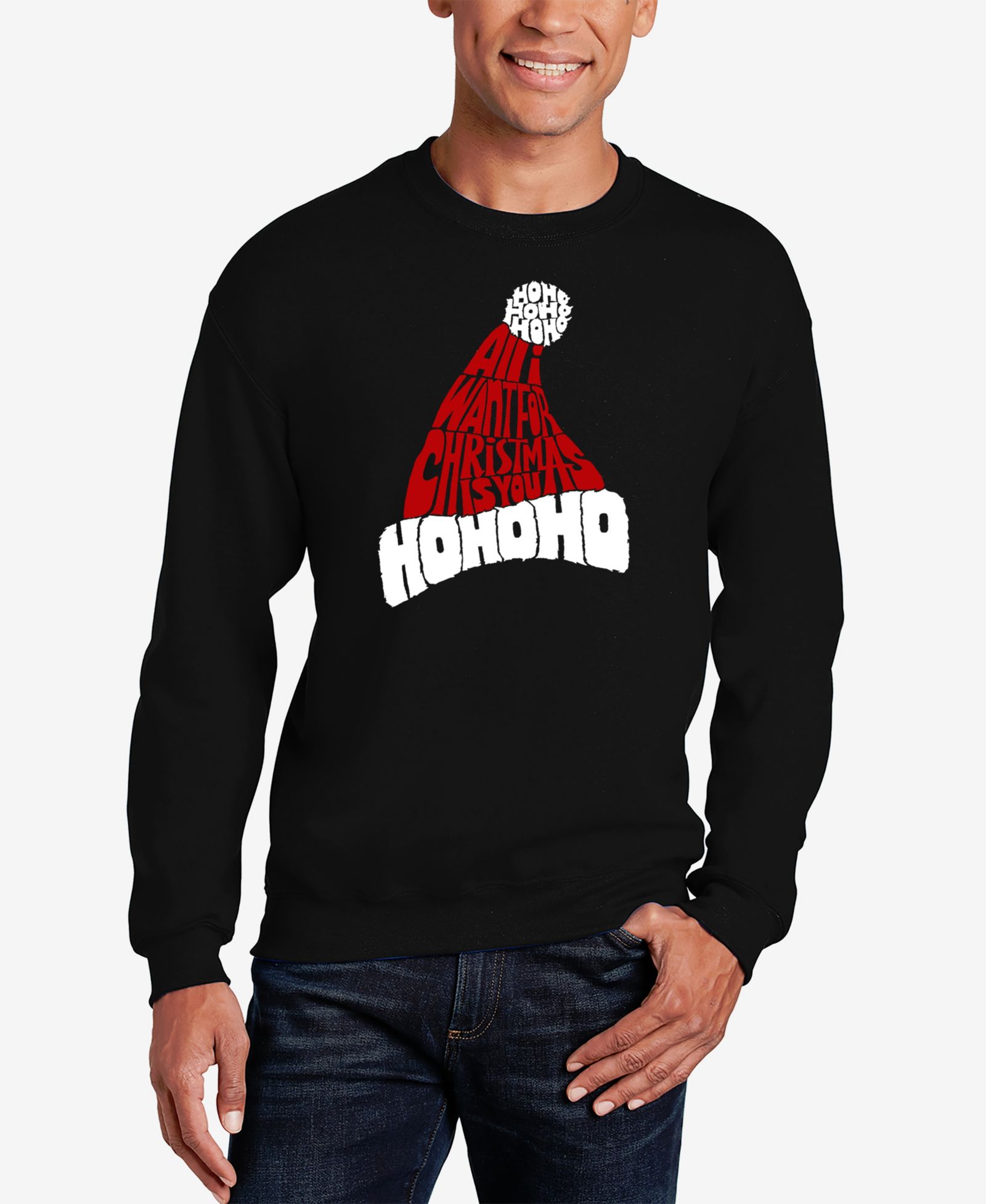 LA Pop Art Мужской свитшот All I Want for Christmas Is You Word Art Crewneck