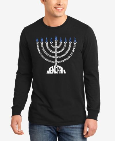 LA Pop Art Мужская футболка с принтом Menorah, длинный рукав