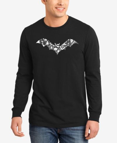 Мужская футболка LA Pop Art Halloween Bat Word Art Long Sleeve