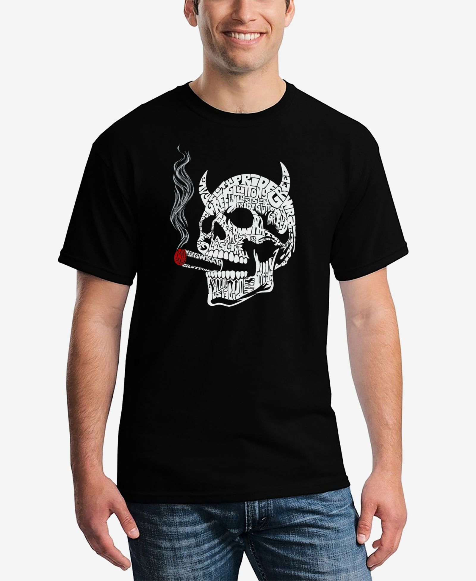 LA Pop Art Мужская футболка с принтом 7 Deadly Sins Skull