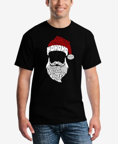 LA Pop Art Men's Feliz Navidad Santa Claus Word Art T-Shirt