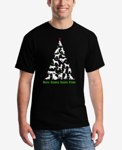Мужская футболка LA Pop Art Here Comes Santa Paws Word Art