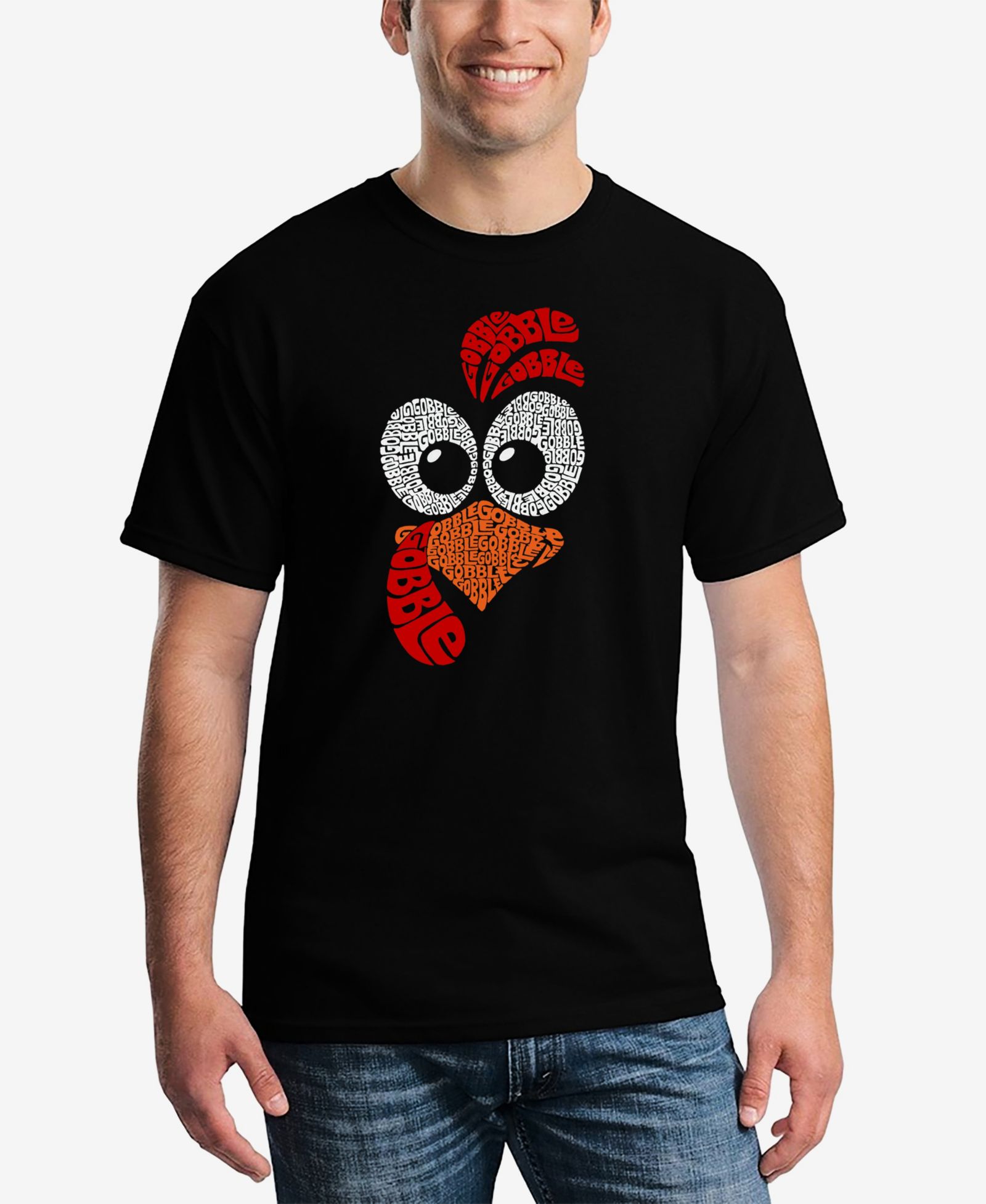 LA Pop Art Men's Turkey Face Word Art T-Shirt