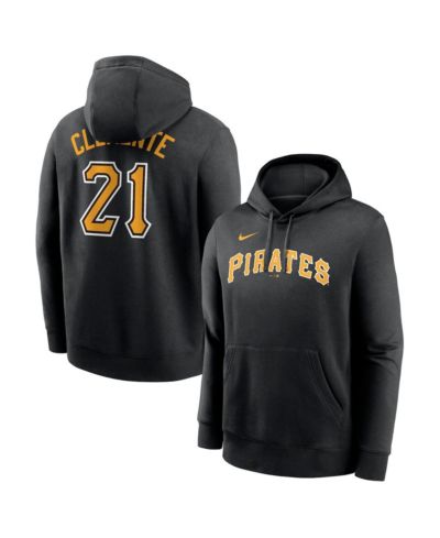 Мужское худи Nike Roberto Clemente Black Pittsburgh Pirates Player Name & Number Club Pullover