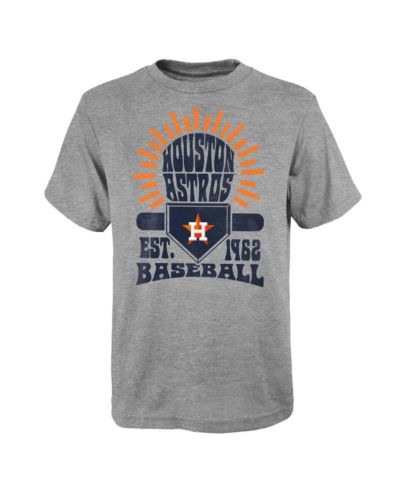 Outerstuff Big Boys and Girls Gray Houston Astros Sun Burst T-Shirt