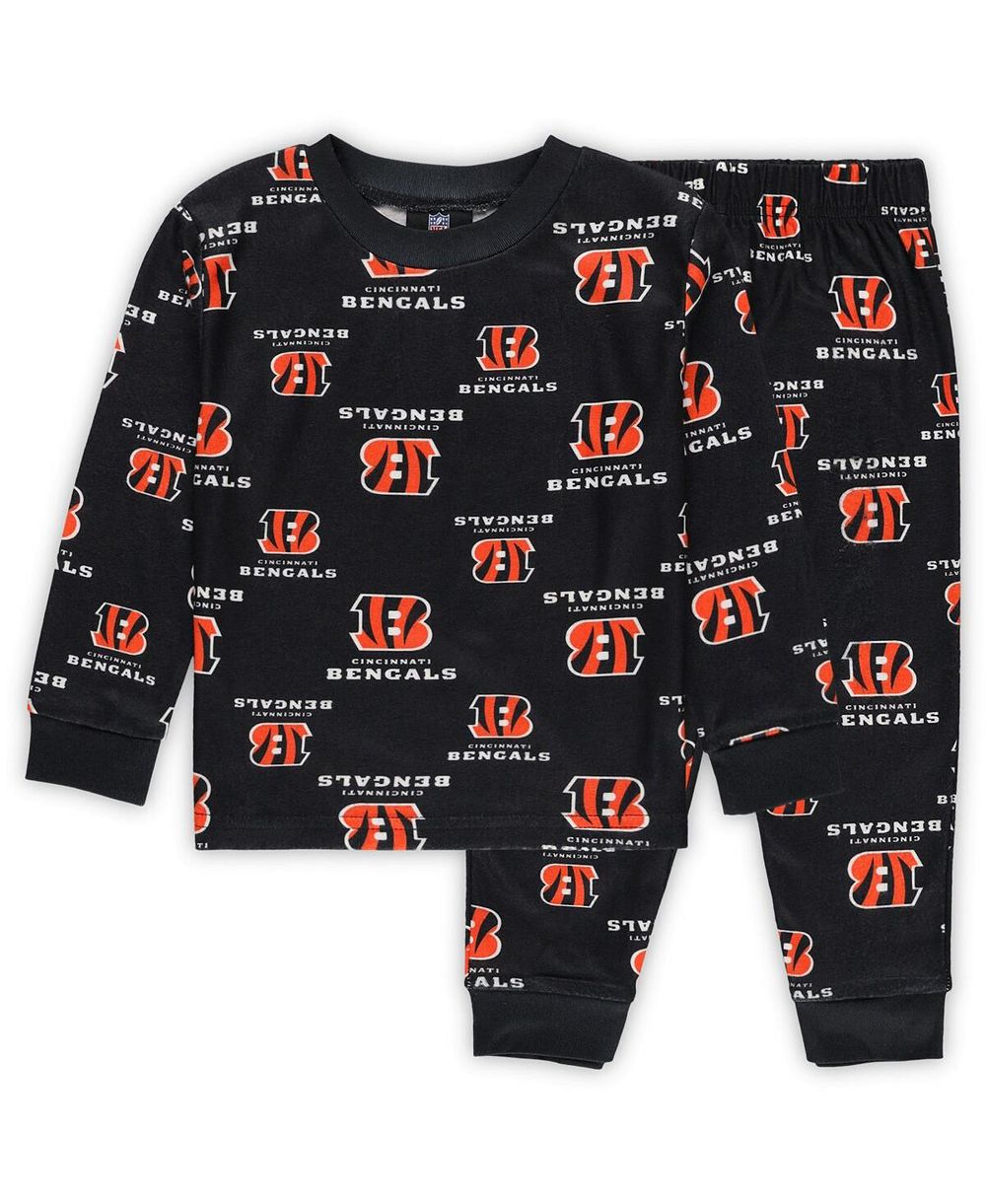 Outerstuff Детский комплект для сна: футболка с длинным рукавом и брюки Cincinnati Bengals черные с принтом