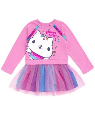 Детское платье из французской махры Gabby's Dollhouse с принтом Pandy Paws Cakey Cat