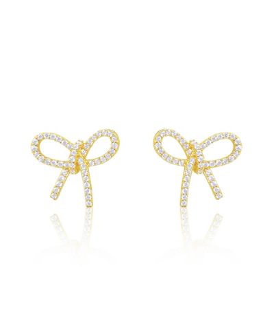 Etoielle Yellow Gold Tone Bow Studs
