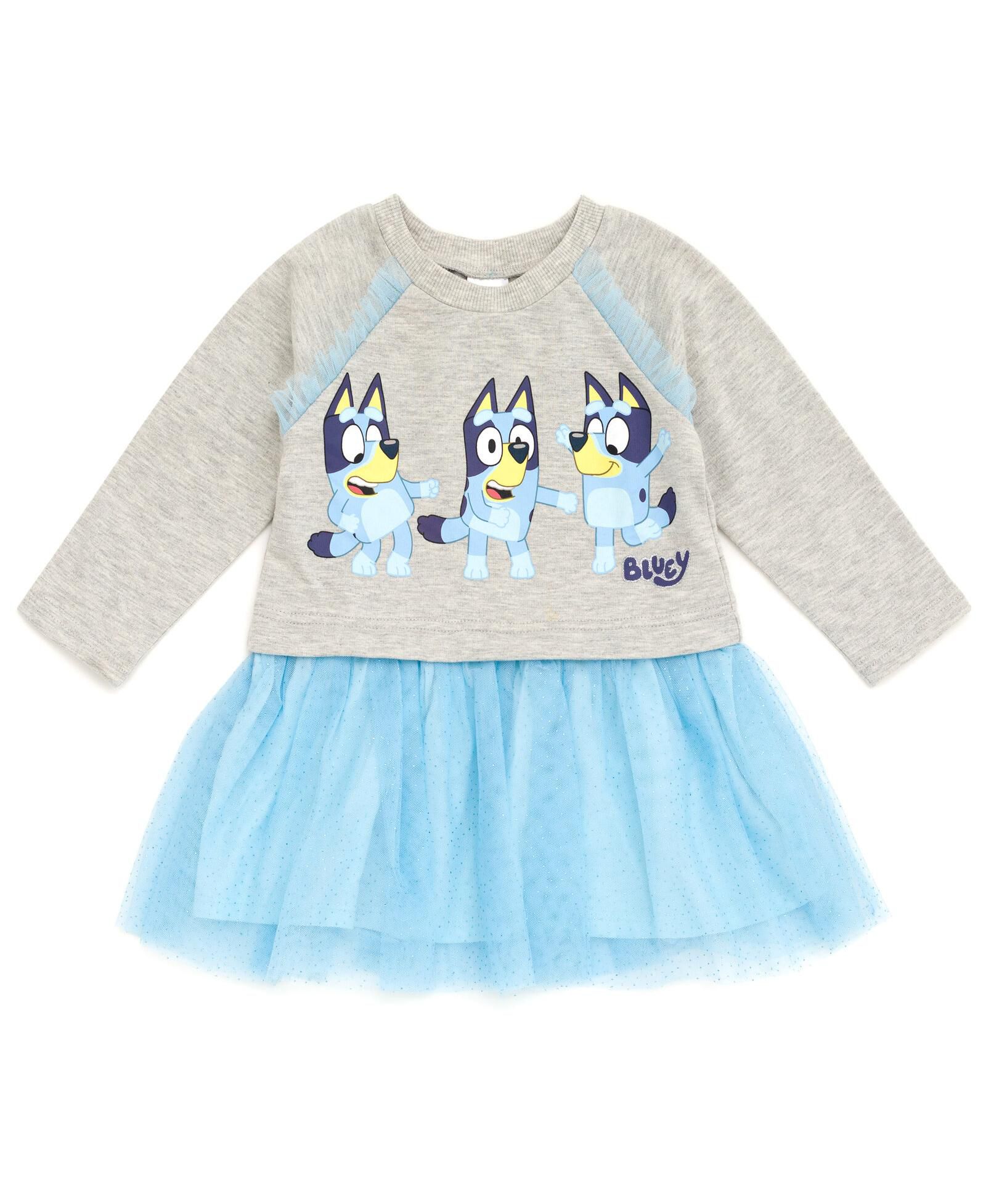 Bluey Toddler Girls French Terry Mesh Tutu Dress