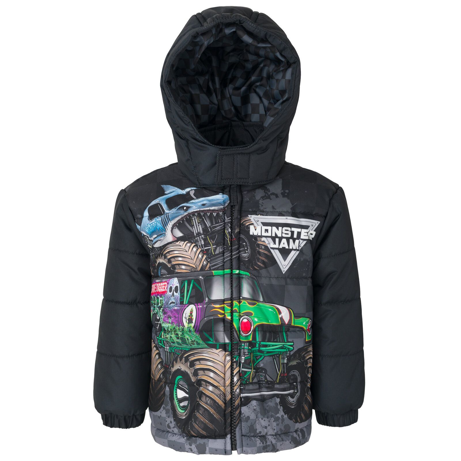 Monster Jam Boys' 5-12 Hooded Puffer Jacket