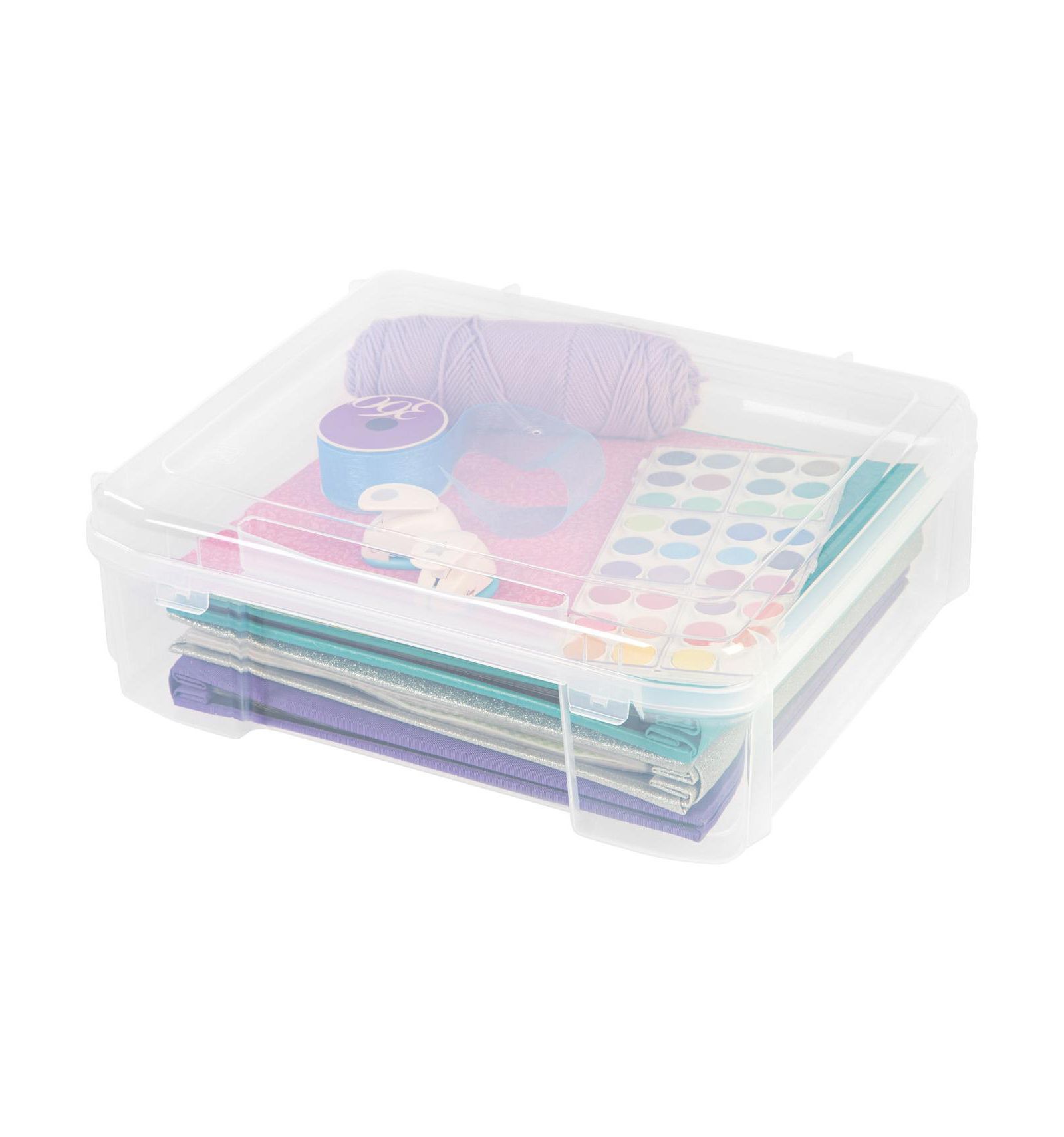 IRIS USA Fits 12" x 12" Paper Thick Portable Plastic Scrapbook Project Case with Built-in Handle