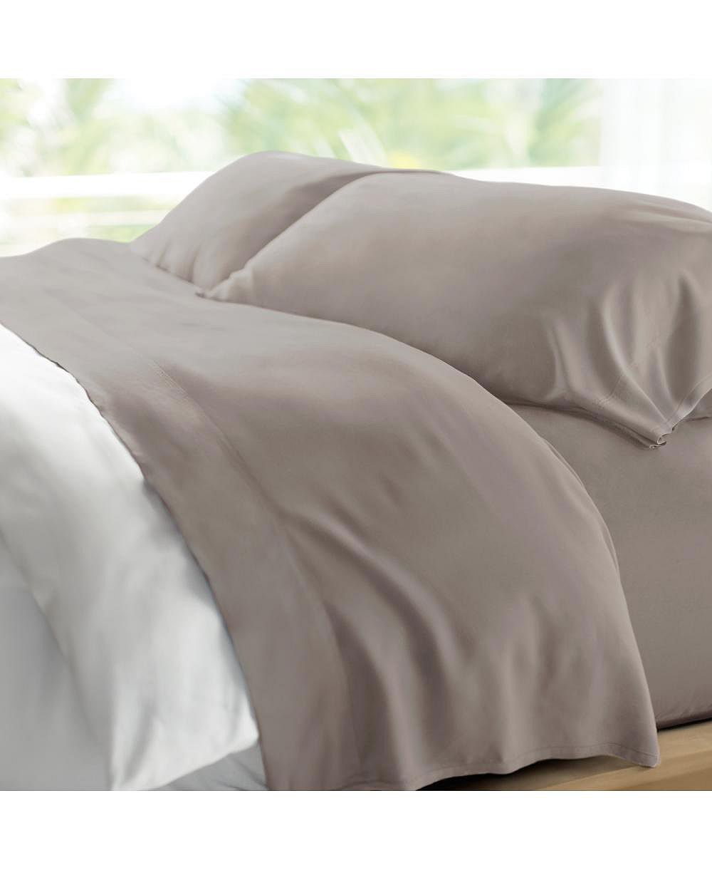 CARILOHA Retreat 100% Bamboo Lyocell Sheets - 4-Piece Queen Sheet Set - 18 in Extra Deep Pockets - OEKO-TEX Standard 100 - Coastal Gray