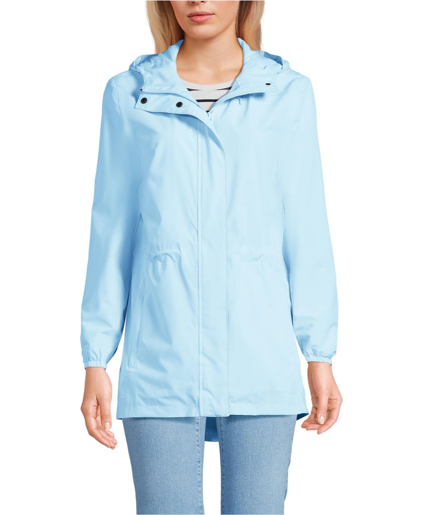 Lands' End Women's Waterproof Hooded Packable Raincoat