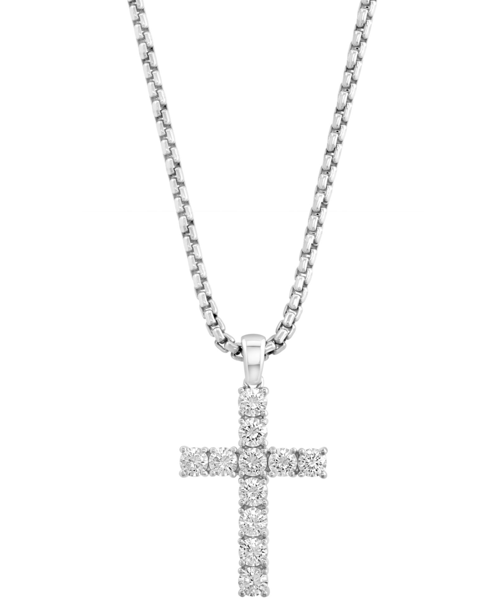 EFFY® Мужской кулон в виде креста Zircon 22" из стерлингового серебра