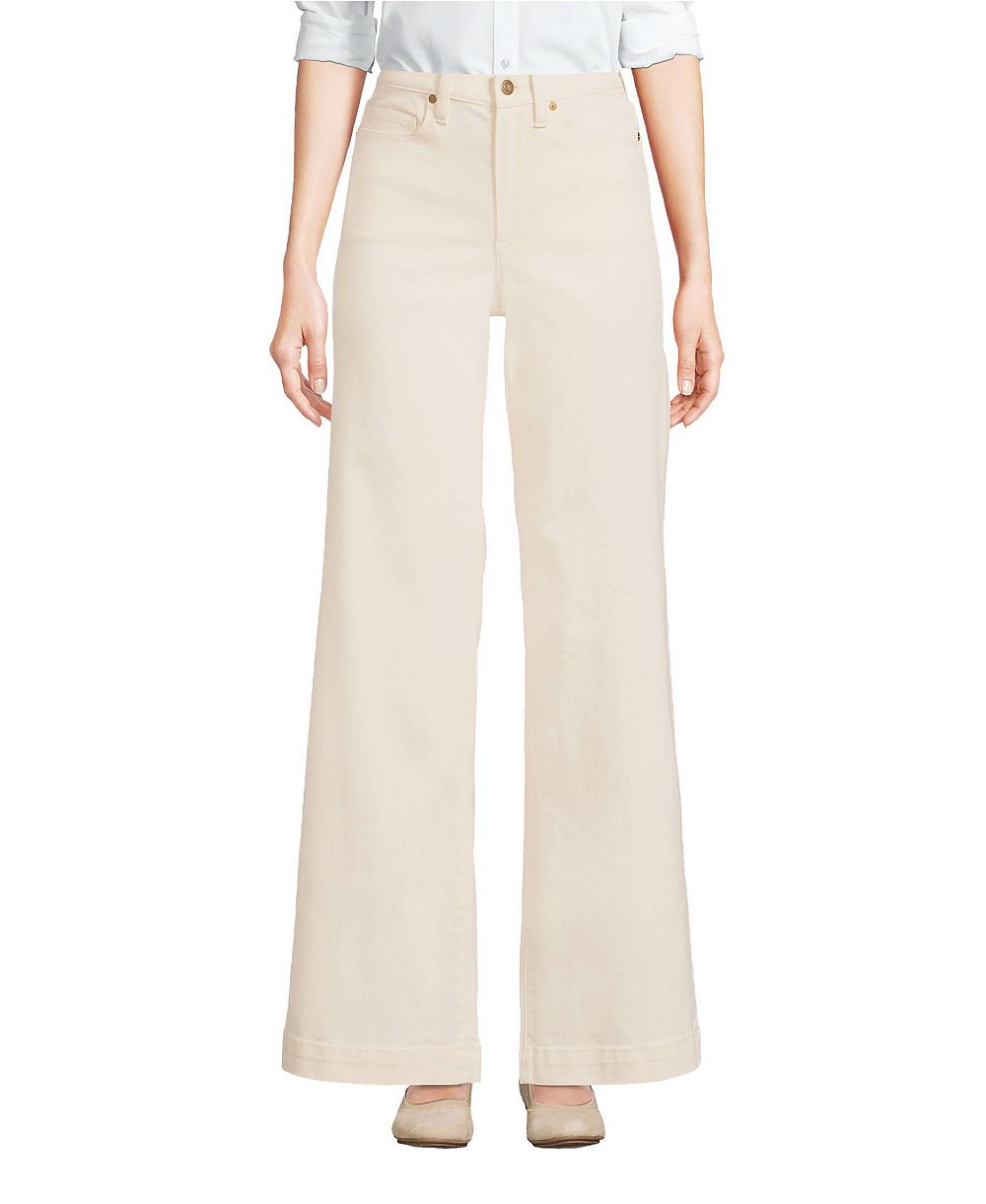 Lands' End Women's Recycled Denim High Rise Wide Leg Jeans