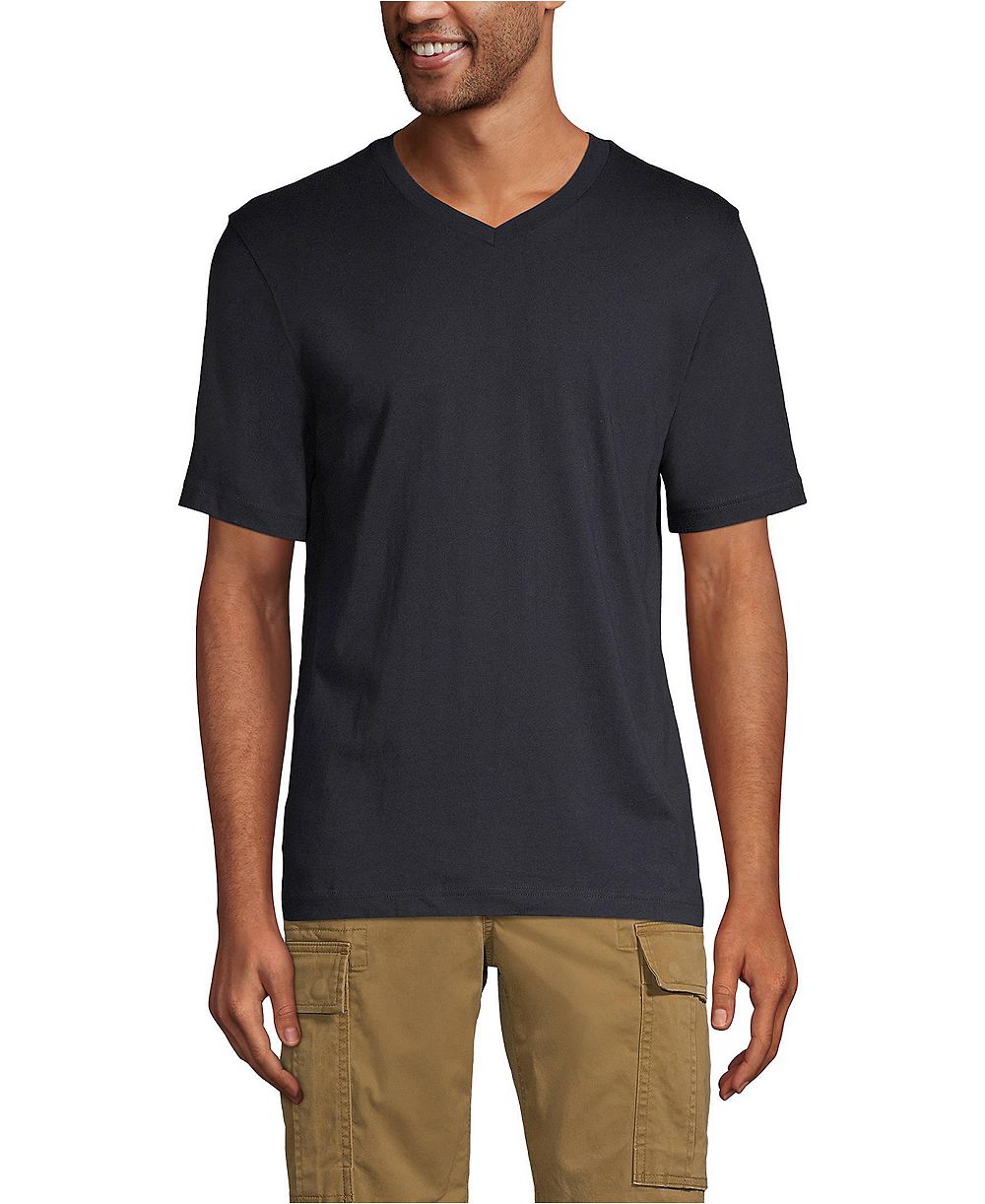 Lands' End Men's Super-T Short Sleeve V-Neck T-Shirt