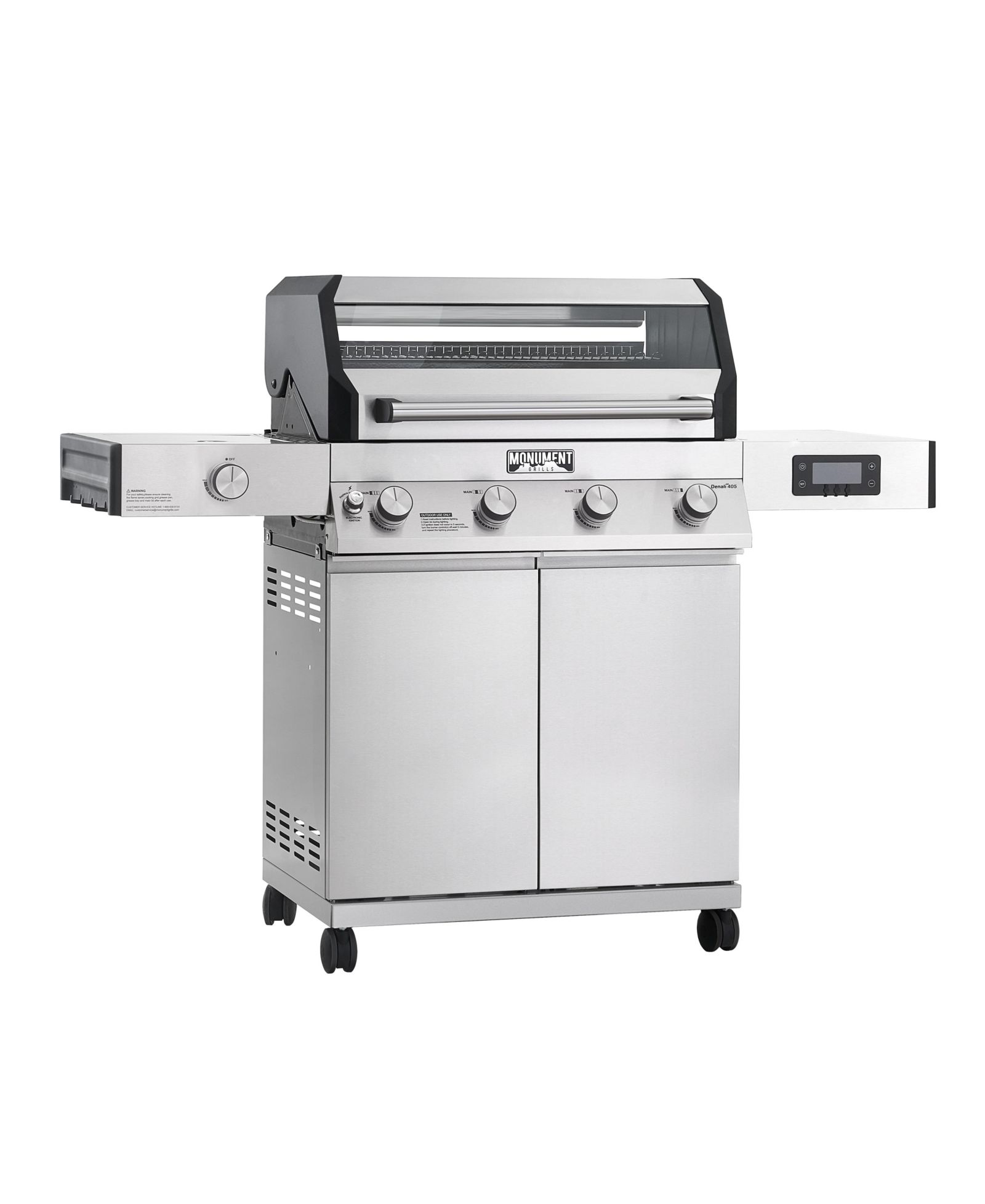 Monument Grills Умный гриль Denali Series, 4 конфорки, нержавеющая сталь