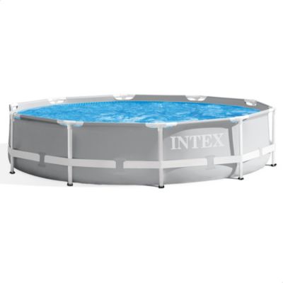Intex 10'x30" Prism Metal Frame Round Outdoor Above Ground Swimming Pool, No Pump