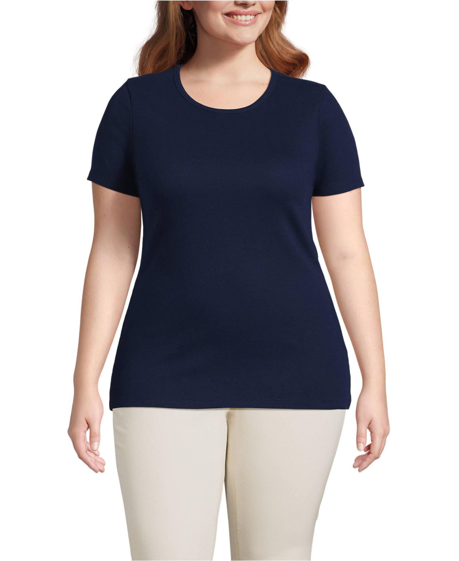 Футболка Lands' End Plus Size Micro Rib