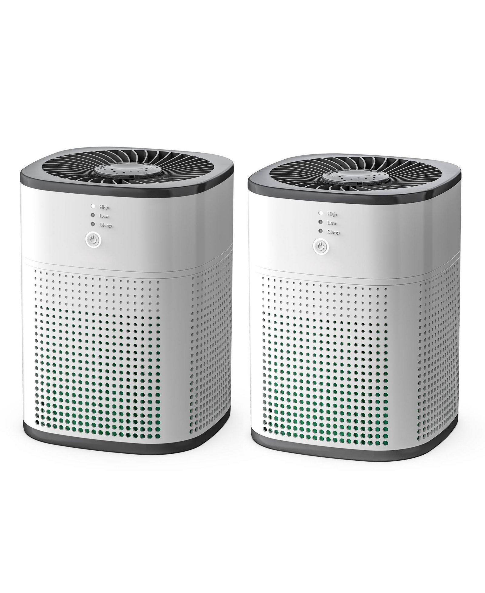 Очистители воздуха HEATDAZ HY1800 с фильтром HEPA, 2 шт., для дома, спальни и небольших помещений до 10 кв. м каждый, тихий режим сна 24 дБ, черный и белый