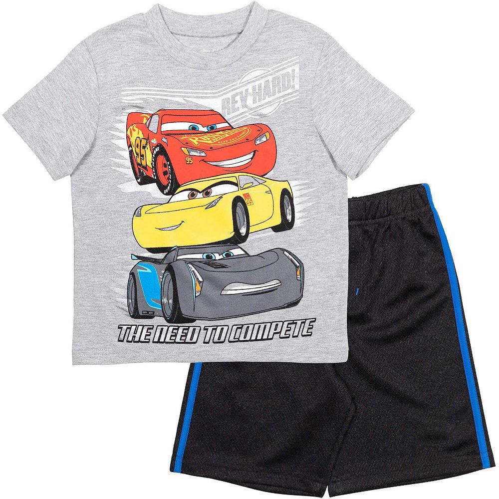 Cars Boy's 6-8 Lightning McQueen Racing 2-Piece T-Shirt and Shorts Set