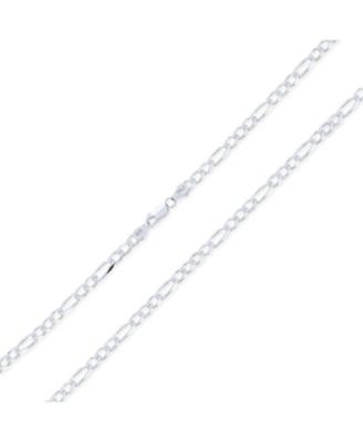 Bling Jewelry Men's .925 Sterling Silver Solid 4MM Figaro Chain Link Necklace 24"