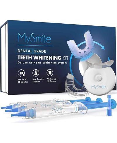Набор для отбеливания зубов MySmile с 5 LED Light, 10 Min Fast Teeth Whitener, 18% CP Teeth Whitening Gel
