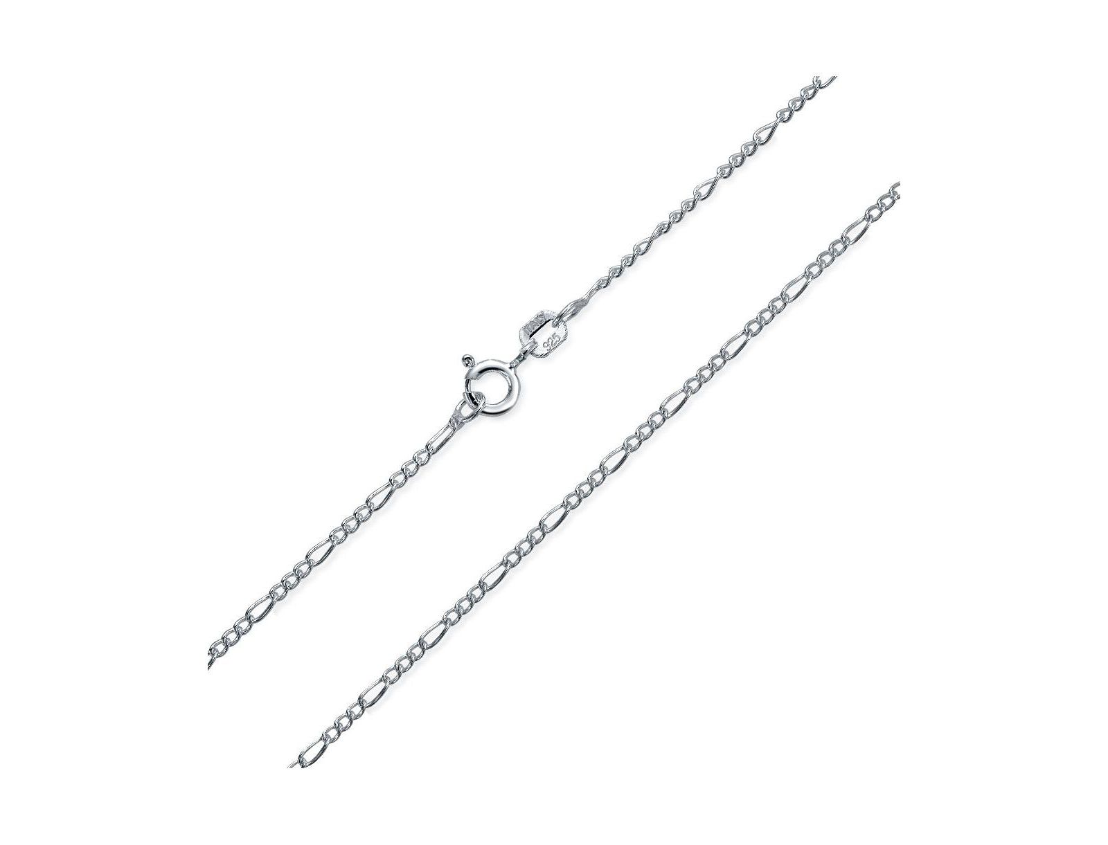 Серебряное ожерелье Bling Jewelry с цепочкой Фигаро 1.2MM, 20"