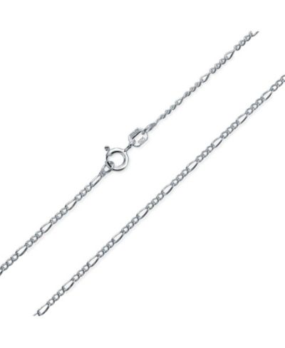 Серебряное ожерелье Bling Jewelry с цепочкой Фигаро 1.2MM, 20"