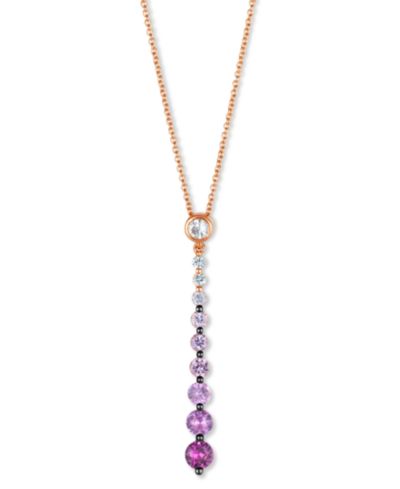 Le Vian® Подвеска линейная с розовым и белым сапфиром в розовом золоте 14k
