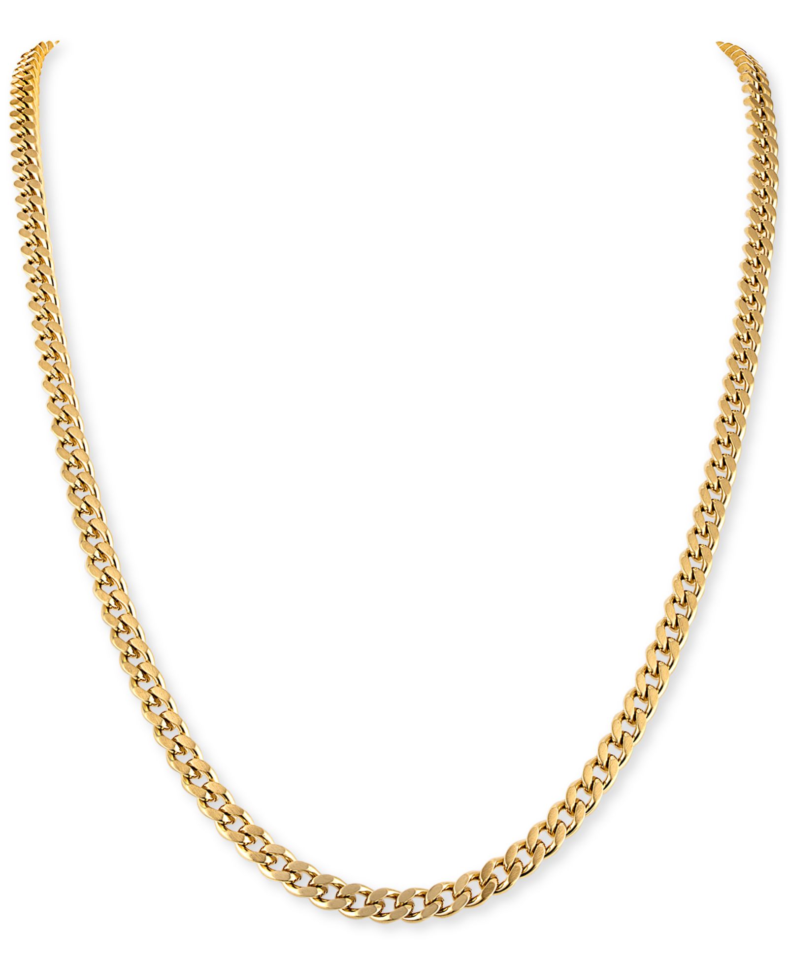 Золотистое ожерелье Bulova Classic Curb Chain 22" из нержавеющей стали
