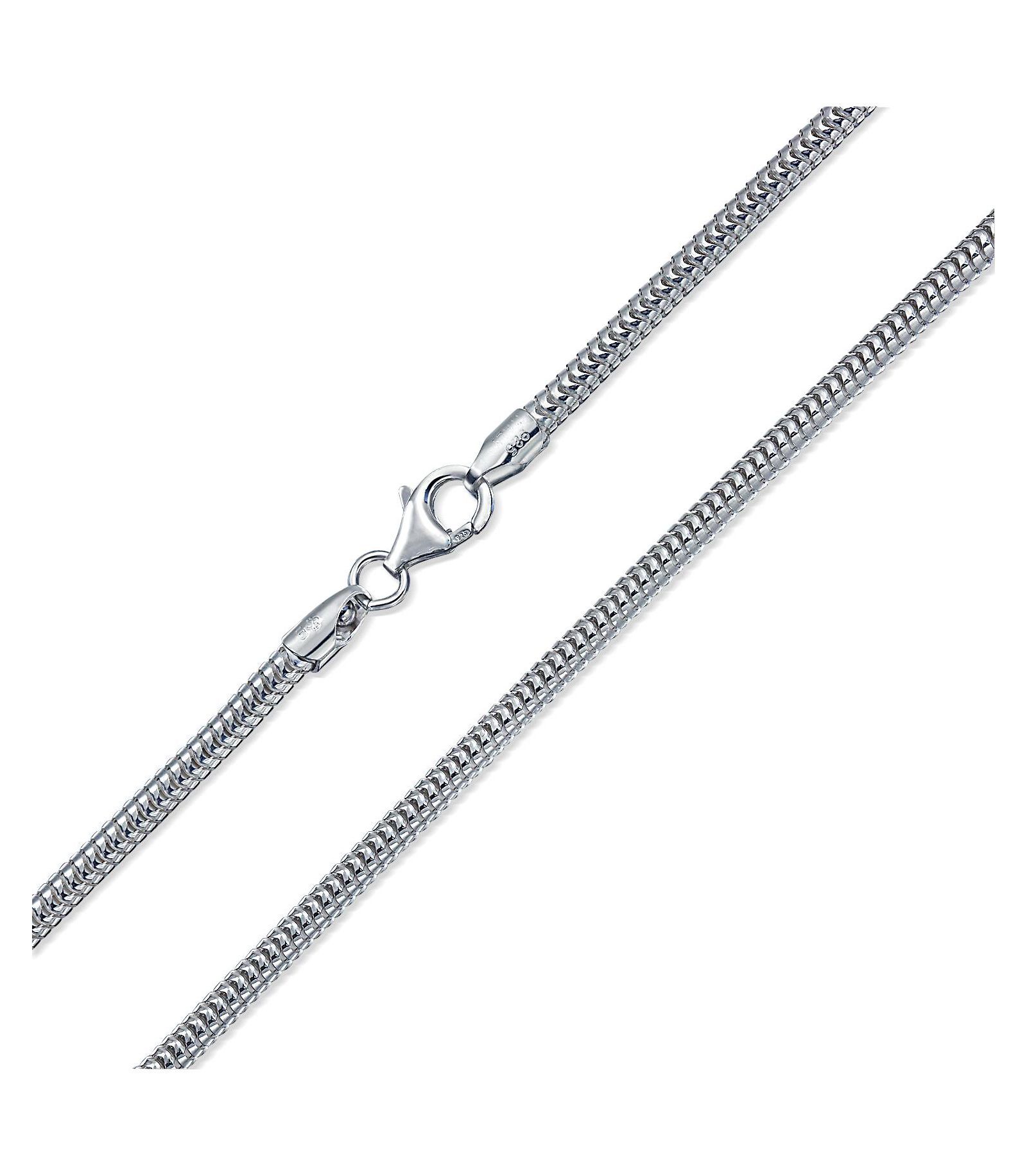 Ожерелье Bling Jewelry Flexible Strong Thick 320 Gauge 3MM Sterling Silver Magic 8-Sided Snake Chain 30 Inch