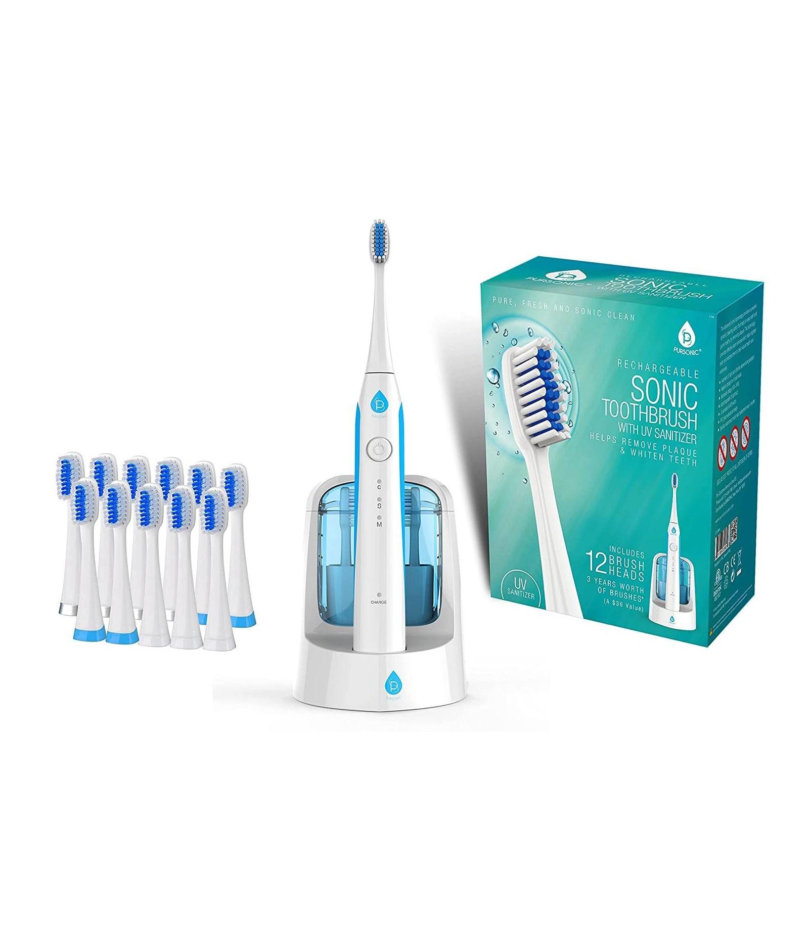Pursonic Electric Smart Series Rechargeable Toothbrush with UV Sanitizing Function