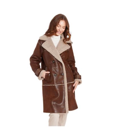 Frye Women's Kimmy Long Faux Shearling Coat
