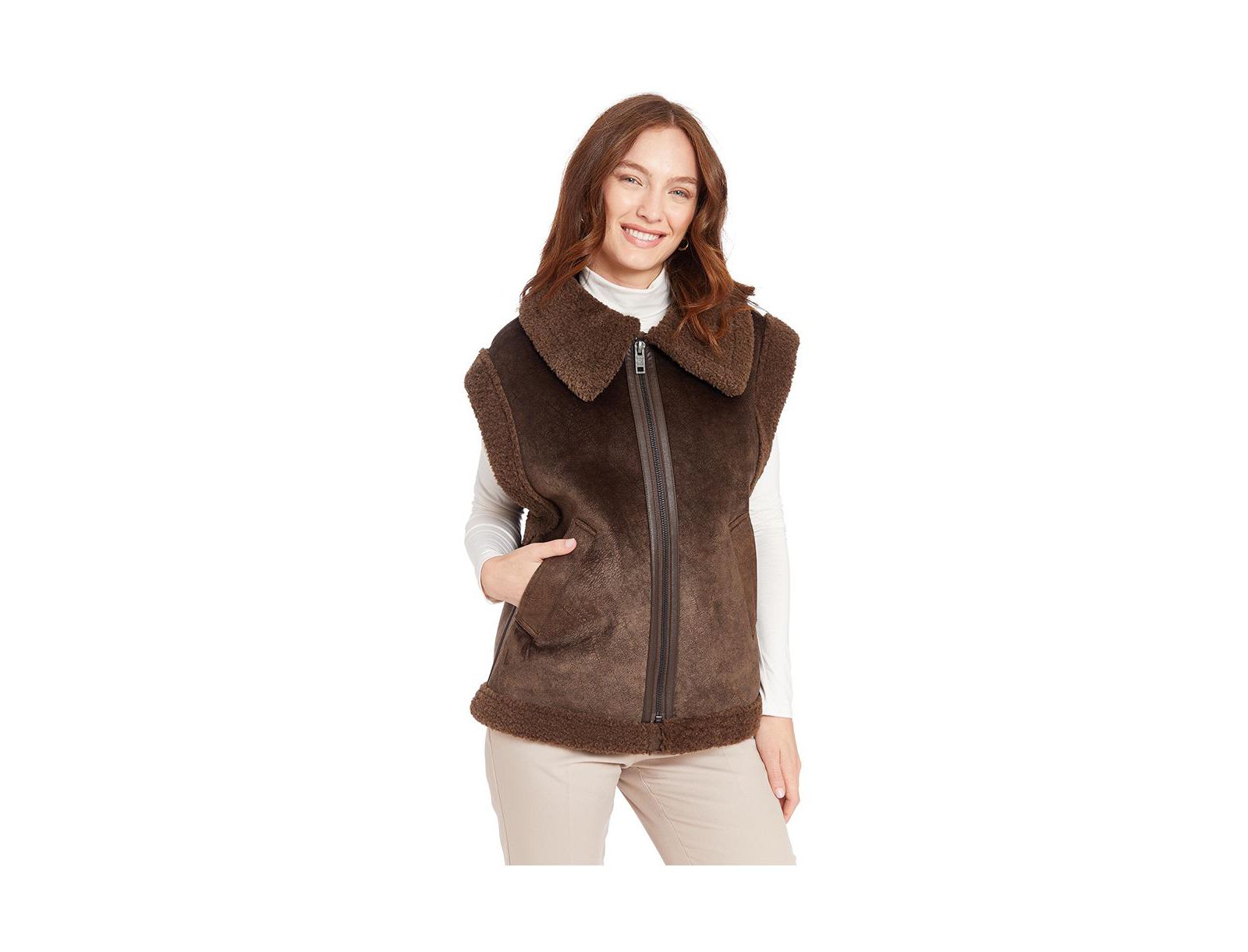 Frye Women's Sarah Faux Shearling Vest