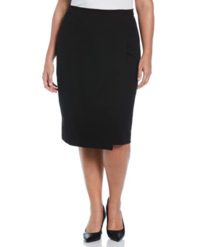 Асимметричная юбка с запахом Rafaella Plus Size Ponte