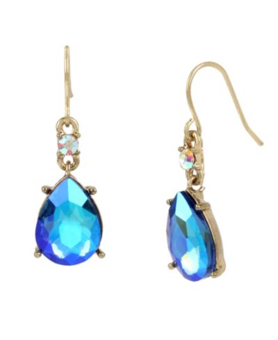 Betsey Johnson Faux Stone Gem Drop Earrings