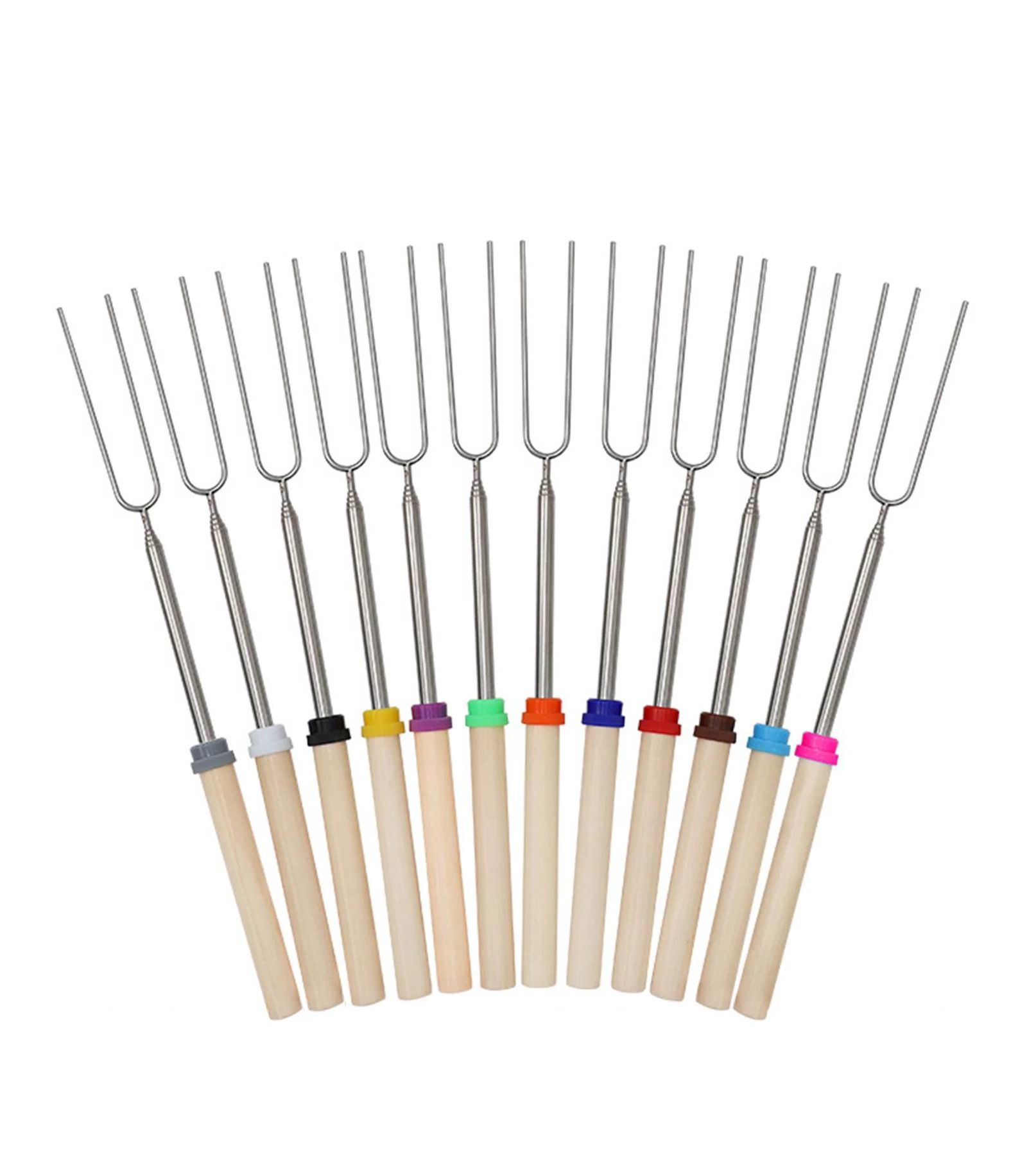 Roasting Sticks Stainless Steel Extendable 32in 12 Piece Set
