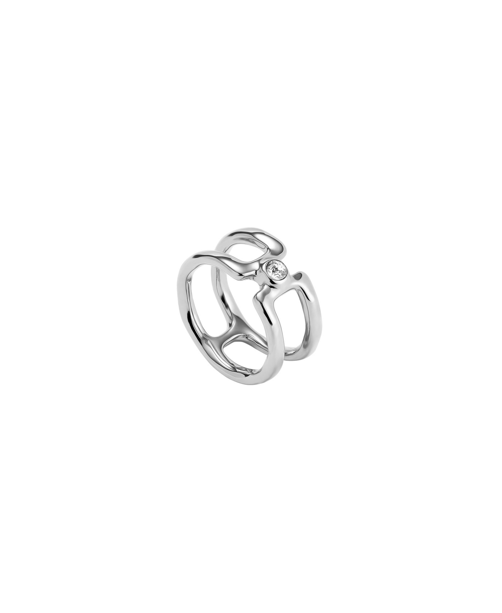 Двойное кольцо UNOde50 White Topaz