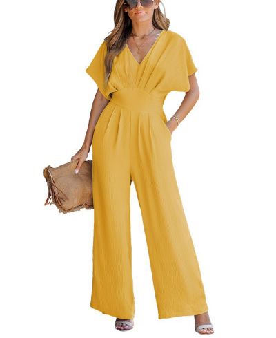 Cupshe Женский комбинезон V-Neck Short Sleeve Straight Leg