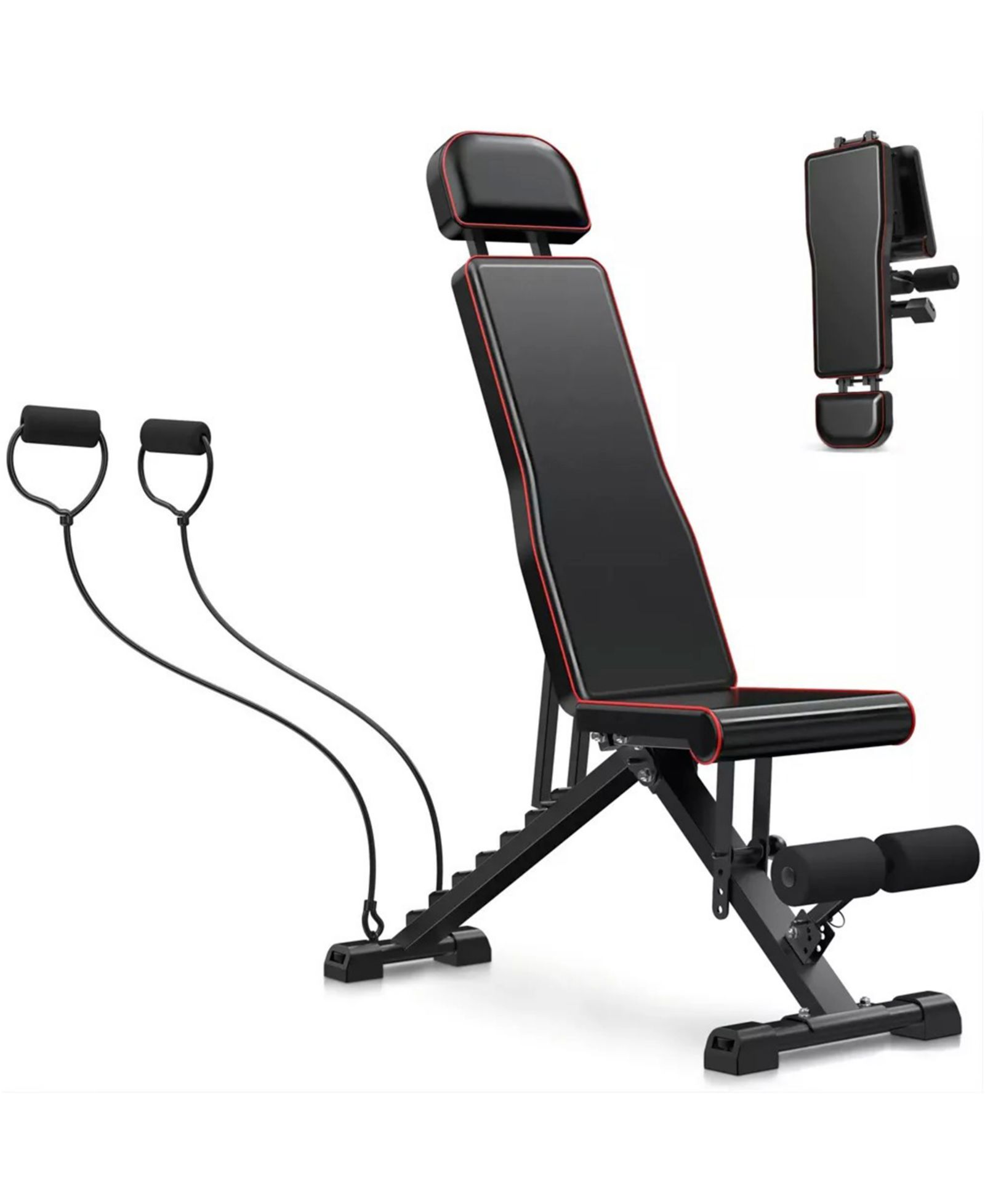 650LB Adjustable Weight Bench for Full Body Workout, Fast Folding Design